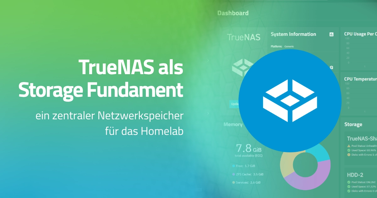 Ein Netzwerkspeicher-Gehäuse mit mehreren Festplatten als Sinnbild für zentralen Storage im Homelab