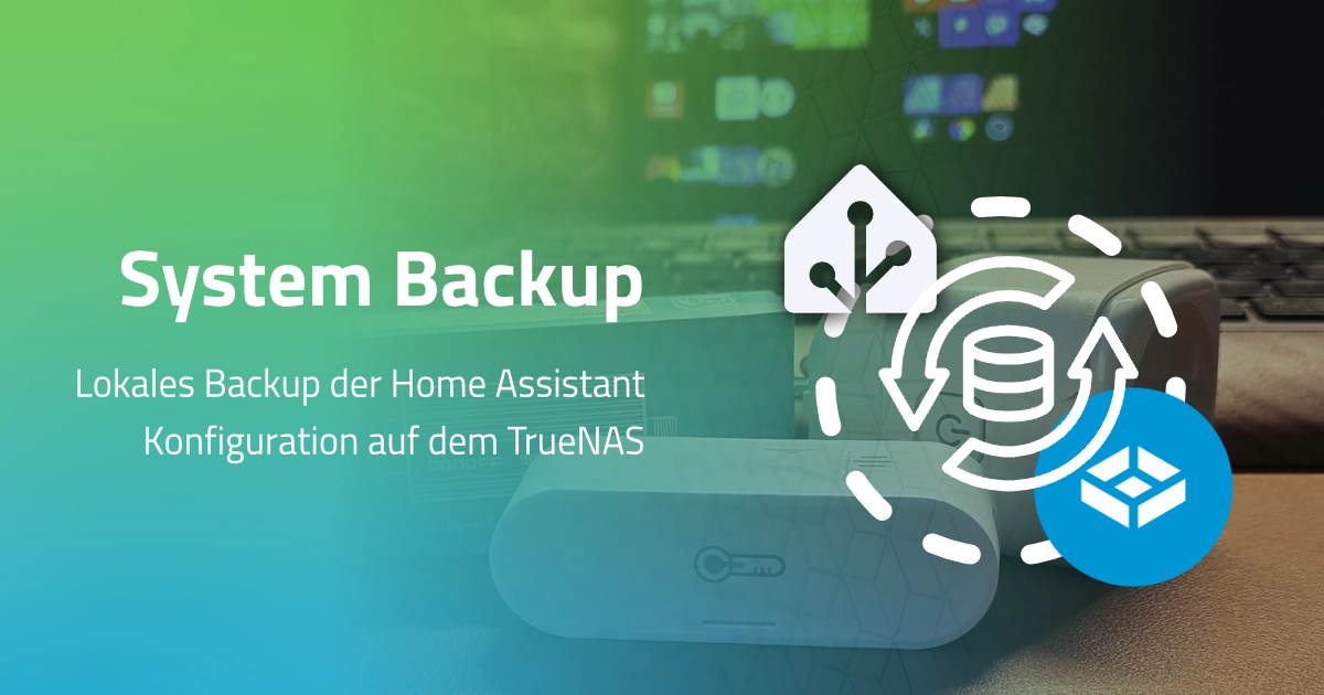 Eine Festplatte mit Sicherheits-Symbol als Sinnbild für Backups der Haussteuerung